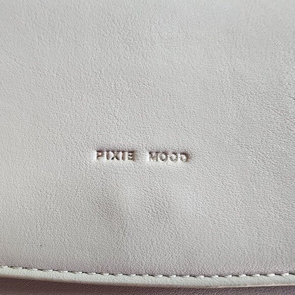 Pixie Mood Pale Gray/Off White Leather Flap-Over Crossbody Bag - Picture 12 of 16